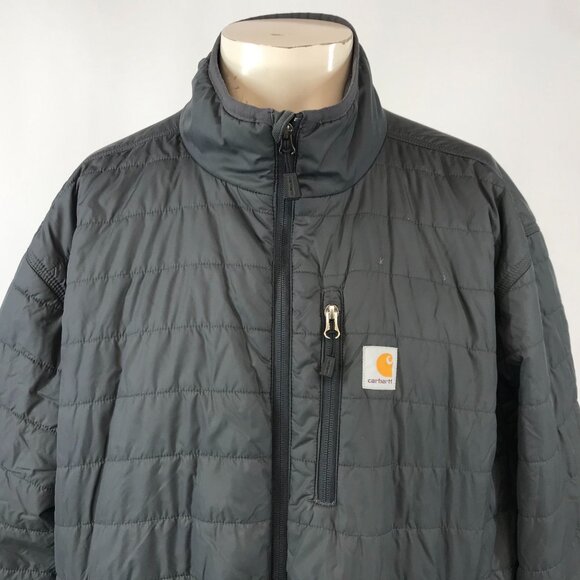 CARHARTT Rain Defender Insulated Jacket Gray Relaxed Fit Jacket MENS LARGE - Picture 2 of 7